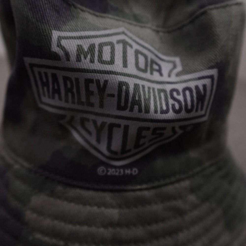 Harley-Davidson Hat Bucket Toddler Boys Small Camo Orange Reversible Logo - Picture 2 of 8